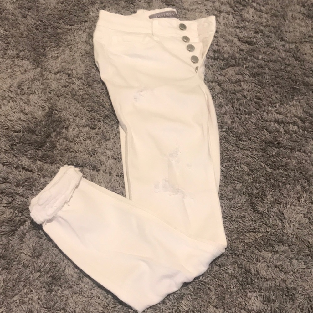 white ripped jeans